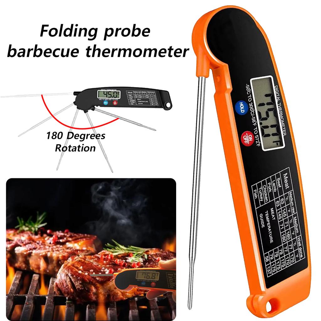 Foldable Digital Food Thermometer for Meat Water Milk Cooking Food Probe Fry BBQ Temperature Gauge Oven Thermometer Kitchen Tool