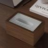 High-End Walnut Color Tissue Box - Chinese Style Minimalist Design for Desktop, Coffee Table, Living Room, Bedroom, or Office