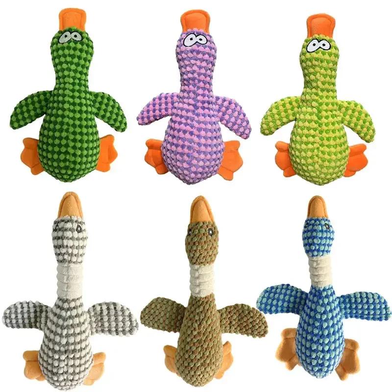 Милые плюшевые игрушки для собак, игрушка-пищалка для утки, щенка, звук дикого гуся, жевательная игрушка для маленьких, средних и больших собак, чистка зубов