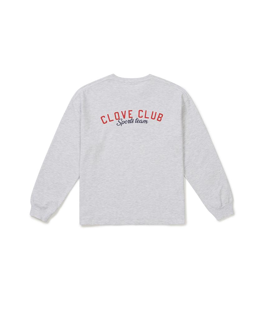 ГВОЗДИКА [25Fw Гвоздика] Футболка с длинным рукавом Cloveclub (Светло-серый)