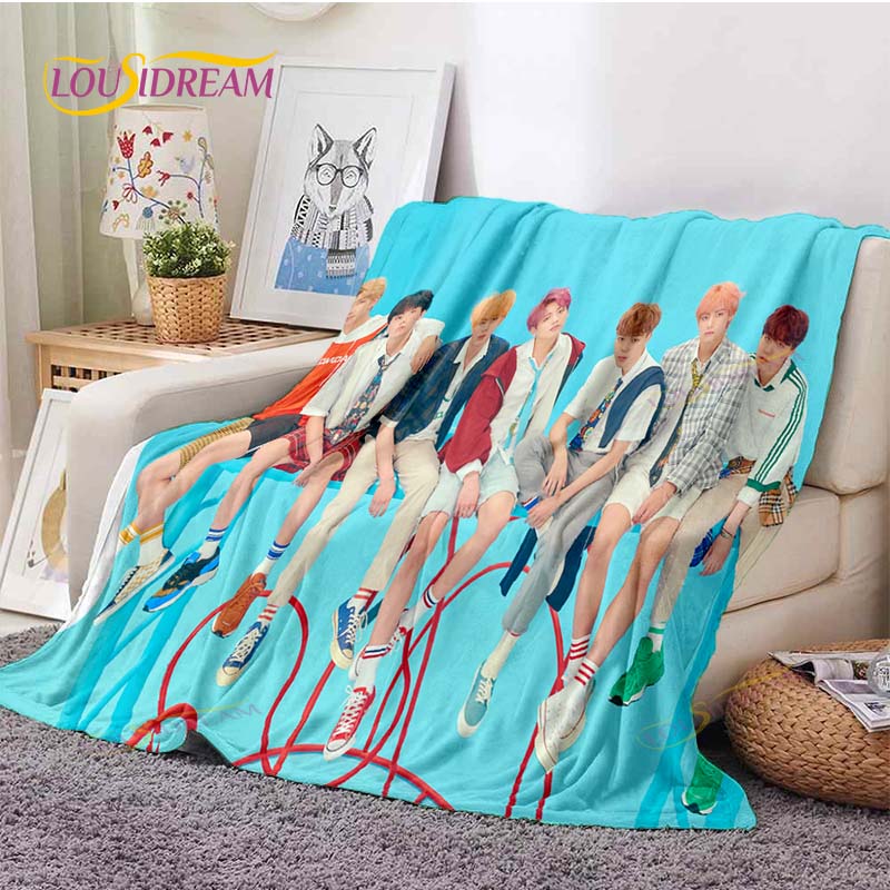Kpop Bangtan Boys BTS Плед Покрывало для дивана Постельное белье для путешествий Распродажа Плед-накидка Фланелевый плед Покрывало Плед для пикника