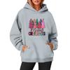 Women's Sweatshirts O-neck Long Sleeve Christmas Printed Top Solid Color Hoodie