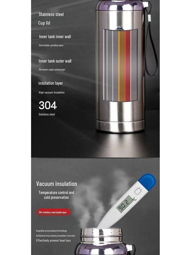 304 Stainless Steel Insulated Outdoor Tea Cup with Infuser - Large Capacity Portable Cup for Men, Women, and Students