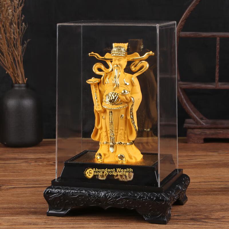 TaTanice Fortune God Decorative Ornament, Golden Buddha Statue for Home Decoration, Wealth And Safety Figurine, Business Gift for Grand Opening