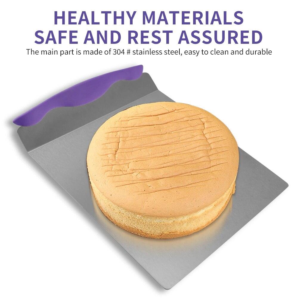Stainless Steel Cake Tray Transfer Scoop Cake Moving Plate Baking Tool Bread Pizza Blade Lifter Shovel Pastry Scraper Bakeware
