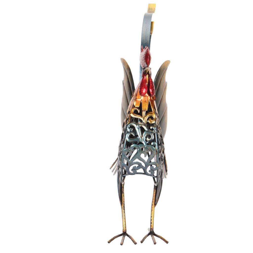 Rooster Sculpture Carved Metal Rooster Sculpture Decorative Iron Rooster Statue for Garden Deck