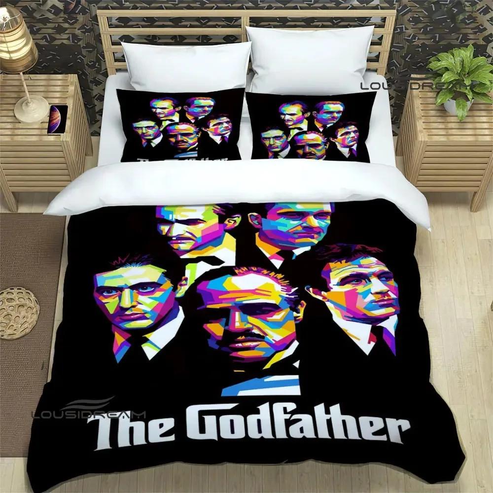 Крестный отец Принты Комплекты постельного белья Изысканный набор постельных принадлежностей Пододеяльник Комплект одеяла Комплект постельного белья Роскошный подарок на день рождения
