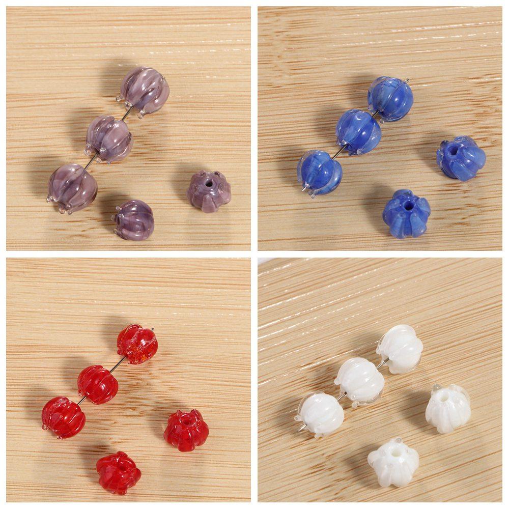 Стеклянные бусины для рукоделия, бусины-бутоны, бусины лэмпворк, бусины в древнем стиле, бусины из люли в форме колокольчика орхидеи