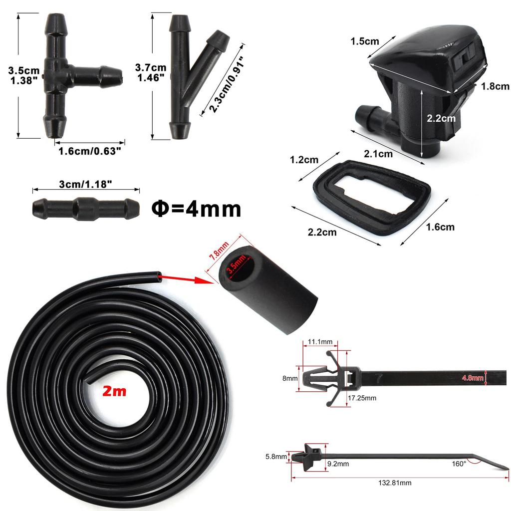 Форсунка стеклоочистителя лобового стекла для Jeep Grand Cherokee WK2 2011-2019 Liberty KK Commander Dodge Nitro Durango