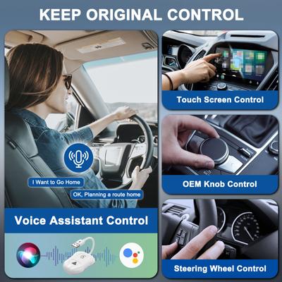 Беспроводной адаптер CarPlay Преобразует проводное в беспроводное соединение Plug & Play