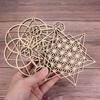 14cm/30.5cm Flower of Life Energy Mat Laser Cut Wooden Crafts Wall Sign Art Home Decor Handmade Coasters Geometry Ornament