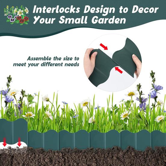 20Pcs Border Fence Easy Installation High Toughness All-Purpose Walkway Landscape Edging Plant Border Yard Supply