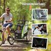 2-in-1 Kids Bike Trailer and Stroller with Belt, Pockets and Flag, Green