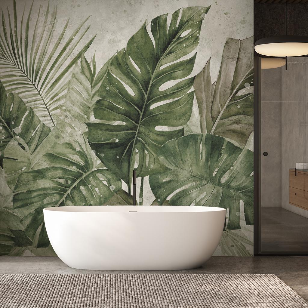 Wallpaper Tropical monstera leaves