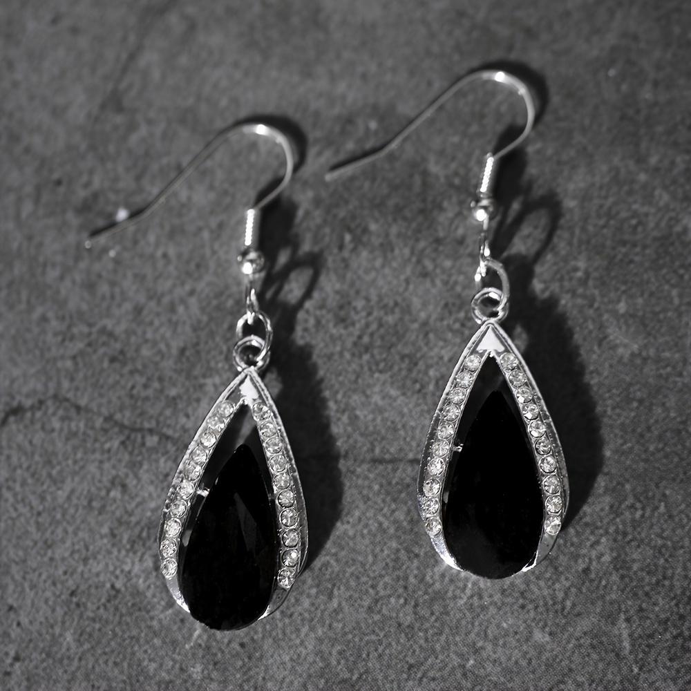 [Готические серьги-капли] Готические серьги-капли - 1 пара, дизайн с крючком, красно-черные, ретро-шарм, идеальный праздничный подарок для сестры или лучшей подруги