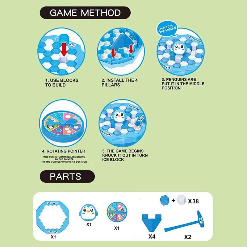 Mini Ice Breaking Penguin Saves Little Penguin Ice Knocking Game Children's Desktop Interactive Competition Parent Child Toys