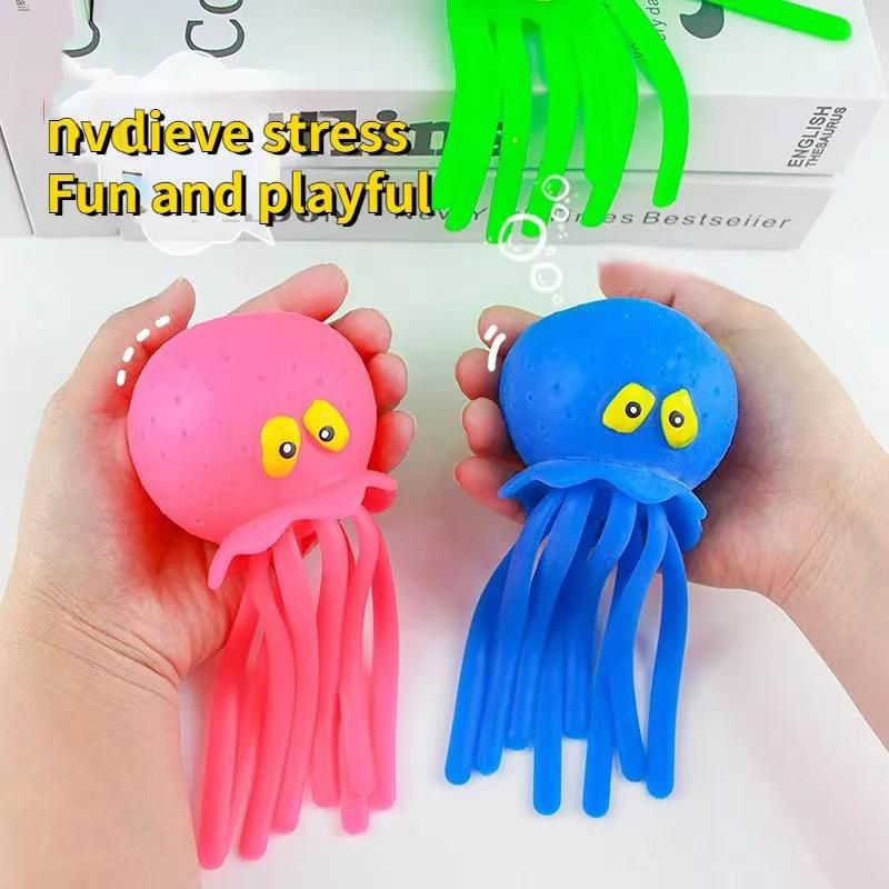 Летняя игрушка-осьминог для купания в воде, морское животное, игрушка для снятия стресса, детская пляжная игрушка-осьминог из ТПР-резины, игрушка для щипков.