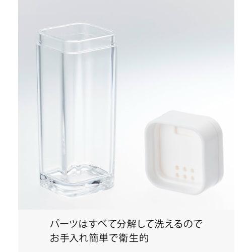 Yamazaki Tower Spice Bottle, White, Approx. W3.7 x D3.7 x H9.5cm, Salt, Seasoning Container, Sliding Closure, 2863