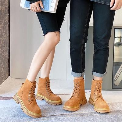 Женские ботинки Мартин весна, осень и зима новые кожаные ботинки на платформе короткие ботинки ретро желтые ботинки