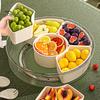 Fruit Plate Snack Spinner Divided Serving Tray with Lid Handle Food Platter for Charcuterie Veggie Travel Picnic Snack Organizer