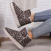 Fashion Leopard Print Winter Fleece-lined Platform Women's Snow Boots Round Toe Large Size Warm Ankle Hot Fashion 2025 Lamb Ladies Shoes