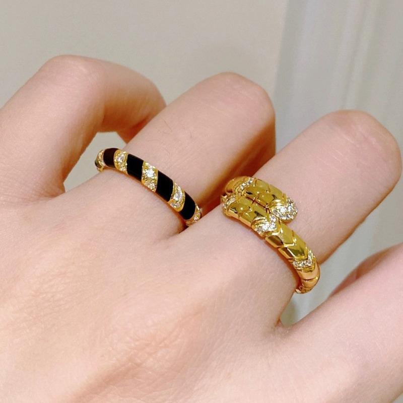 BELLA BOX Легкое роскошное нишевое черно-белое старинное эмалевое кольцо, подходящее для женской свадебной вечеринки, модные ювелирные изделия