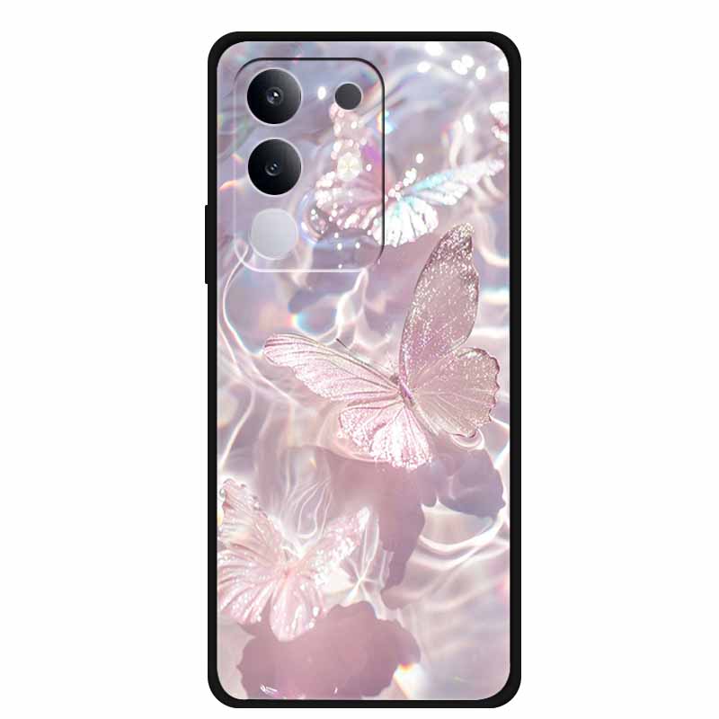 For vivo T4x Cover Silicone TPU Phone Case Funda for vivo T4x 5G V2437 Black Back Bumper Soft Protector Cartoon Anime Cute Capa