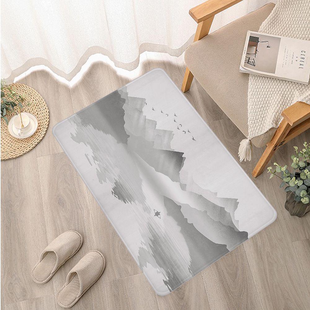 Нескользящий дверной коврик для спальни, спальни, балкона, гостиной, прикроватный ковер, китайский пейзаж, коврик для ванной комнаты