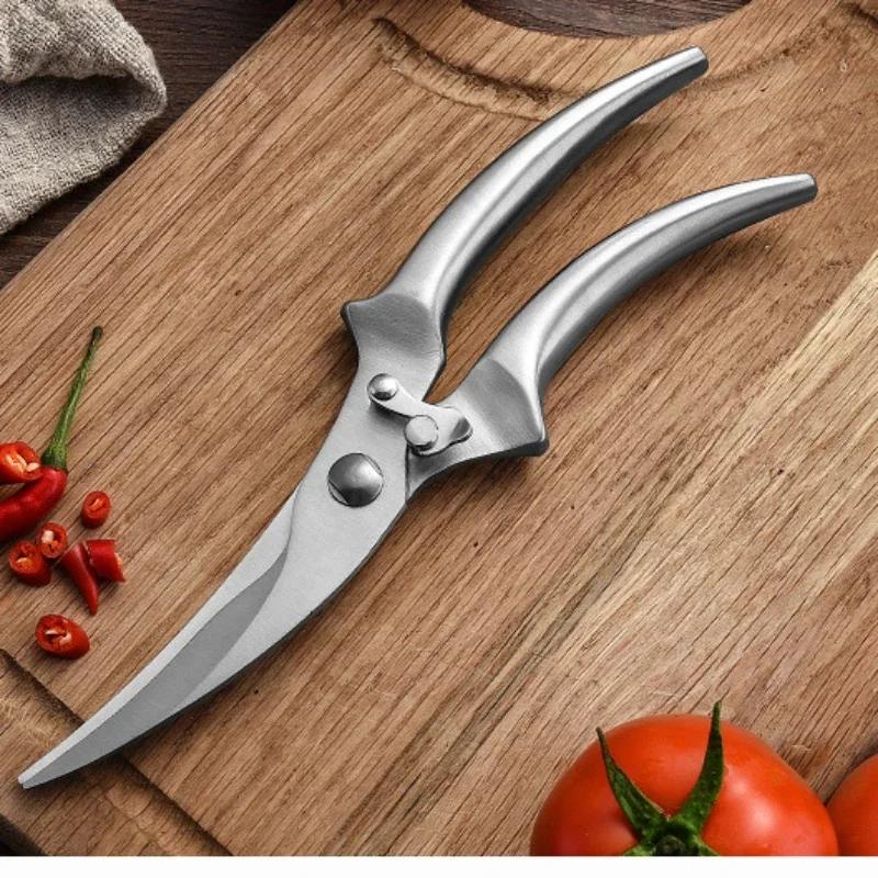 Практичный кухонный нож Прочные ножницы Высококачественные кухонные ножницы для куриных костей Резак Ножницы из нержавеющей стали Шкала Чистый