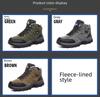 Зимние высокие походные ботинки больших размеров для трансграничной торговли: Хлопковая подкладка, Теплые, Флисовая подкладка, Кожа, Повседневные зимние ботинки для пар.