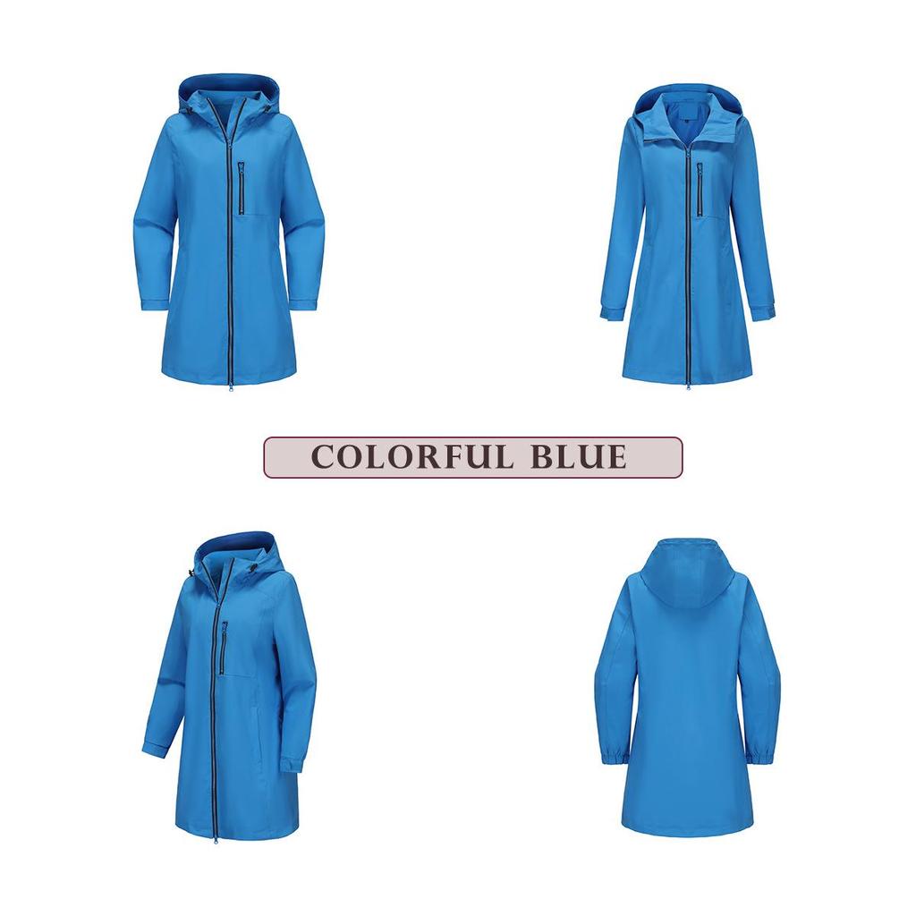 Женская водоотталкивающая ветровка: С капюшоном, Длинный рукав, Свободный крой, Идеально подходит для весенних и осенних видов спорта на открытом воздухе.
