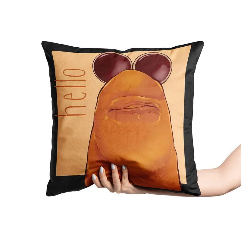 Vikama Marcus Worm Plush Pillow Cover Funny Emoticon Cushion Case Soft For Sofa Bedroom Decor Home Living Room Office Gift