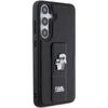 Karl Lagerfeld Gripstand Saffiano Karl&Choupette Pins Case For Samsung Galaxy S24+ - Black