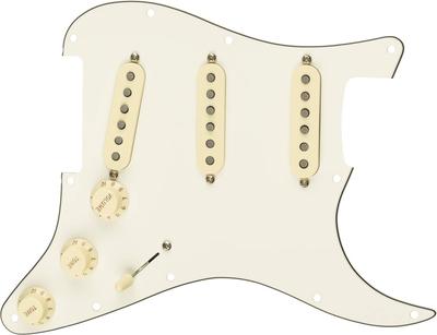Гитарные детали Strat Parchment 11 Hole PG Pre-Wired Pickguard, Tex-Mex SSS,
