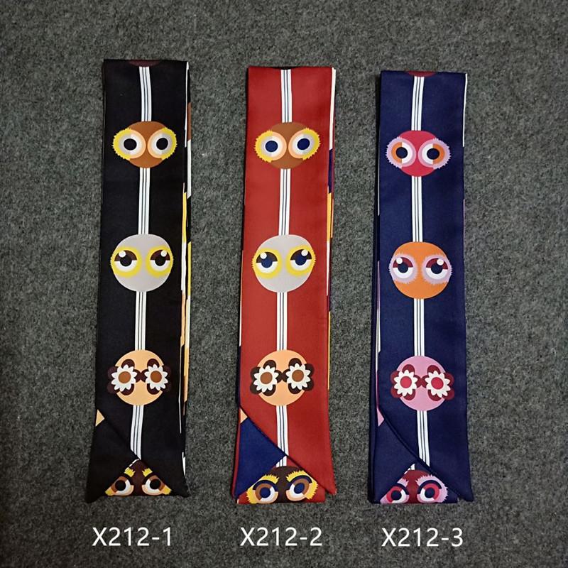 120cm Little monster Print Bag Scarf Women Silk Scarf Fashion Head Scarf Long Scarves Wraps Female Brand Foulard For Ladies