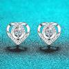 D Color 0.4CTTW 100% Real  Heart Moissanite Stud Earrings for Women S925 Sterling Silver Wedding Jewelry Birthday Gift GRA