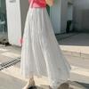 Double-Sided Long Lace A-Line Pleated Skirt for Women - 2025 Collection