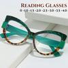 Cat Eye Far Sighted Reading Glasses for Women Fashion Oversized Eyewear Anti Blue Light Presbyopia Glasses Diopters 0 To +4.0
