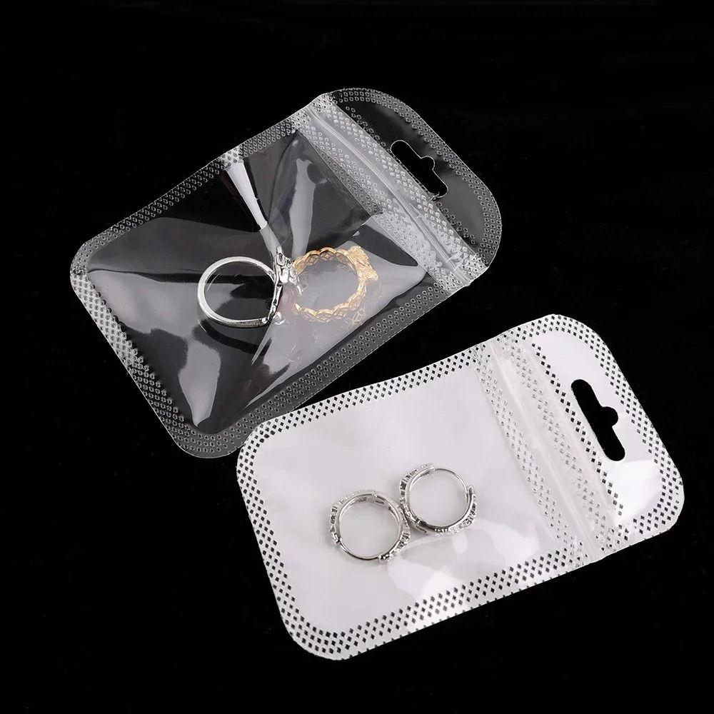 50Pcs Earrings Rings Necklace Display Plastic Organizer Bag Pouch Jewelry Packaging Bags