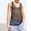 Men's Fashion Muscle Pullover Loose Hollow Eye-catching Mesh Shirt Casual Sexy Men's Vest