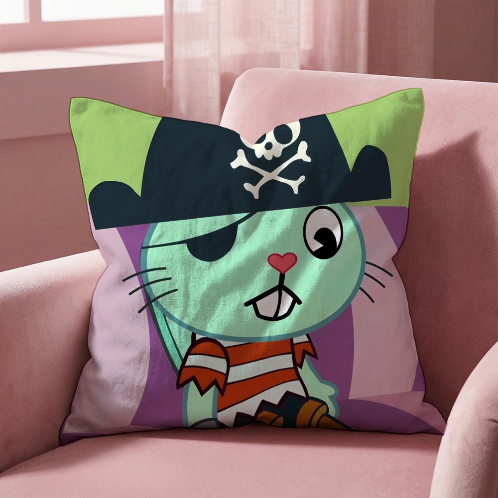 Чехол на подушку N-Nutty H-Happy Tree Friends, Чехол на подушку для разных случаев для дома и автомобиля - Двусторонний, Мягкий и прочный для ежедневного использования