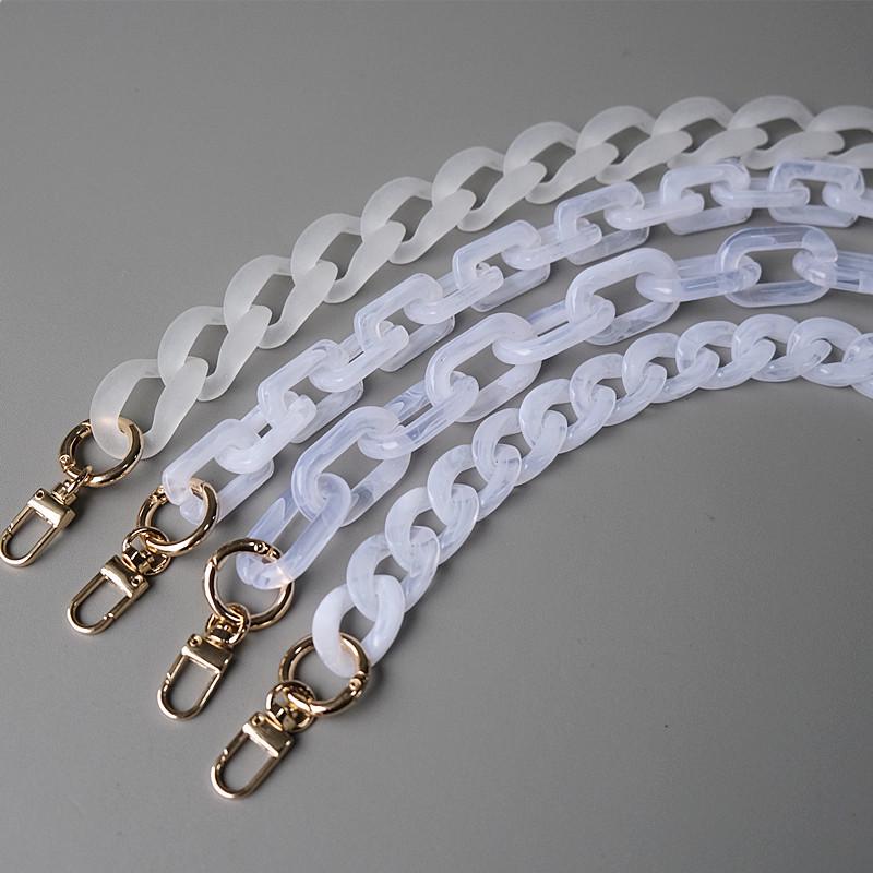 Новая модная женская сумка, аксессуар, цепочка, съемный сменный белый прозрачный ремешок, женская сумка на плечо, сделай сам, полимерная сумка, милая цепочка