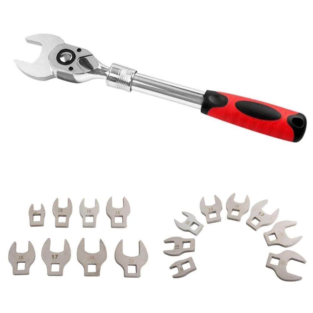 8Pcs 10-19mm Crowfoot Wrench Set Movable Head 3/8" Drive Crowfoot Wrench Set  Hard-To-Reach Areas