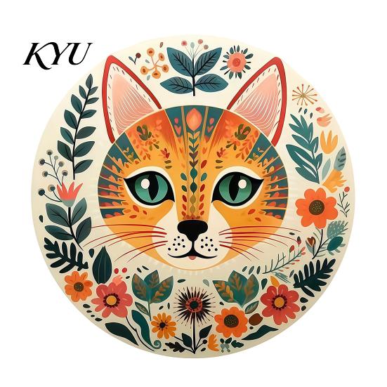 Functional Coasters for Home Decor 6 Pcs Cute Cat Coasters, Thick Heat-Resistant Wood Coaster Tabletop Protection, Anti-skid Tables Non Slip