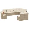 VidaXL Salon de Jardin avec Coussins 10 pcs, Canapés de Terrasse, Ensemble de Meubles de Patio, Mobilier d'Extérieur, Beige 3227752
