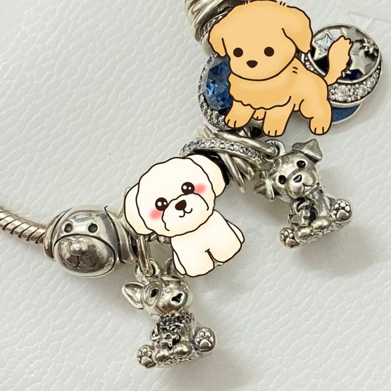 Pet Dog Series,925 Sterling Silver,FRENCH BULLDOG,Chihuahua,Maltese Dog,Fit Original Pandora Bracelet,DIY Jewelry Charm Bead