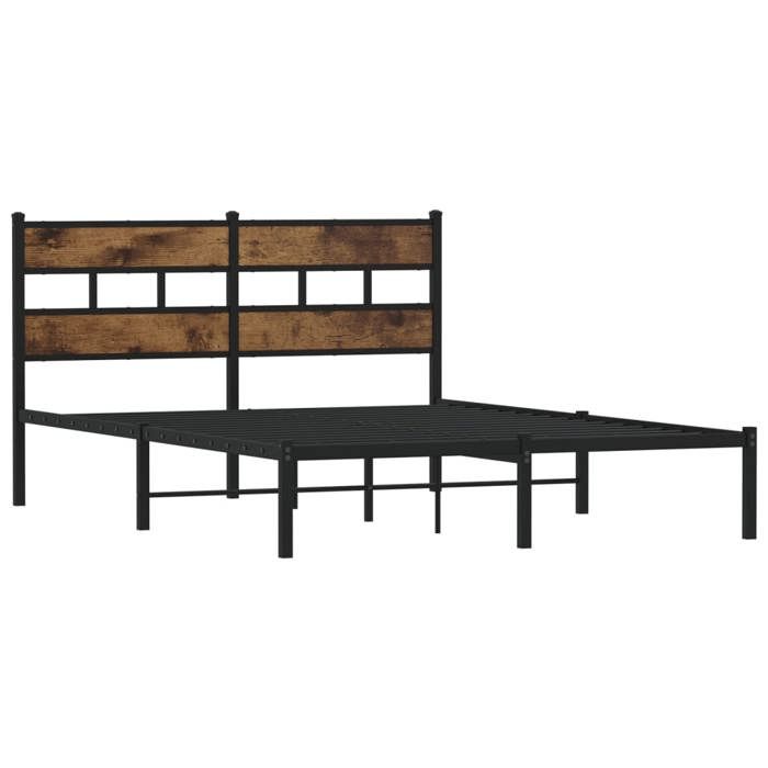 VidaXL Cadre de lit en métal sans matelas chêne fumé 140x200 cm 4017054