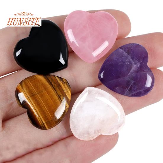 Набор из 20 драгоценных камней в форме сердца, натуральные камни для романтической любви, набор лечебных камней