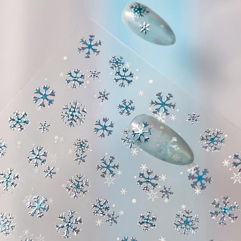 Рождественские наклейки для дизайна ногтей «Снежинки», мультяшные зимние наклейки с медведями, аксессуары для DIY на Новый год, украшения для дизайна ногтей, принадлежности для маникюра
