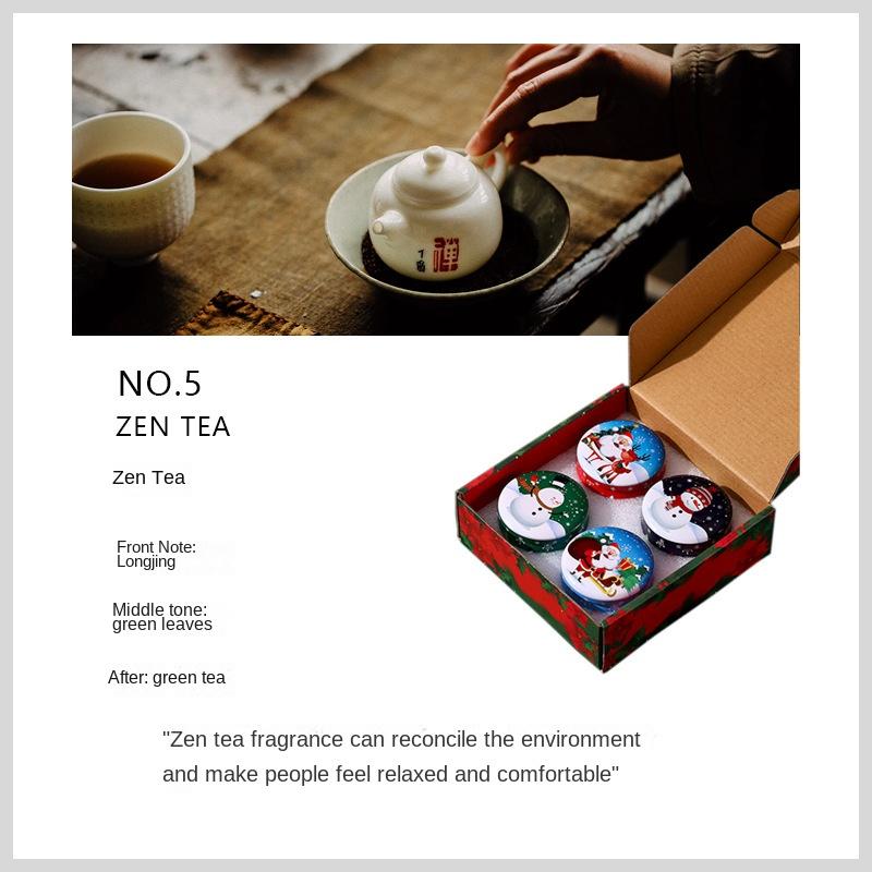 Рождественская жестяная банка свеча праздничный подарок рождественский подарочный набор из четырех сувенирных ароматизаторов